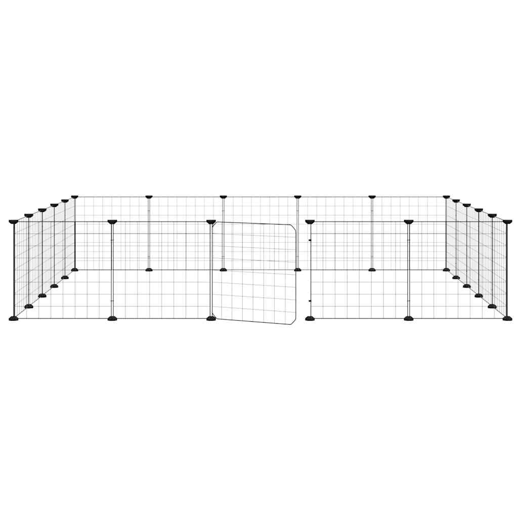 20-Panel Pet Cage with Door Black 35x35 cm Steel