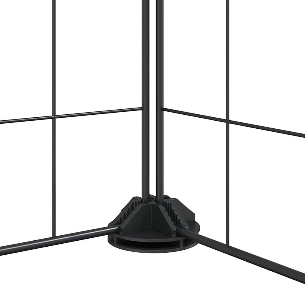 20-Panel Pet Cage with Door Black 175x175x35 cm Steel