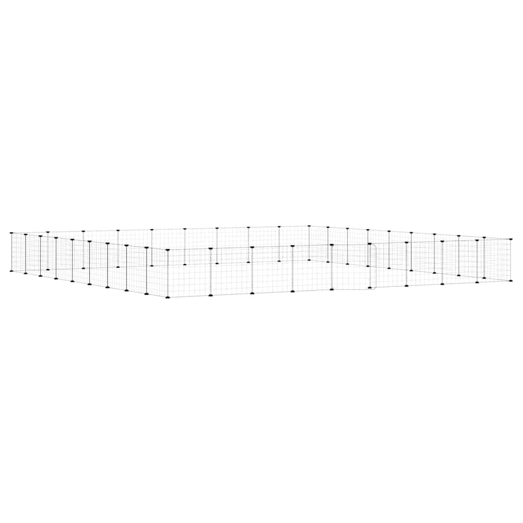 36-Panel Pet Cage with Door Black 35x35 cm Steel