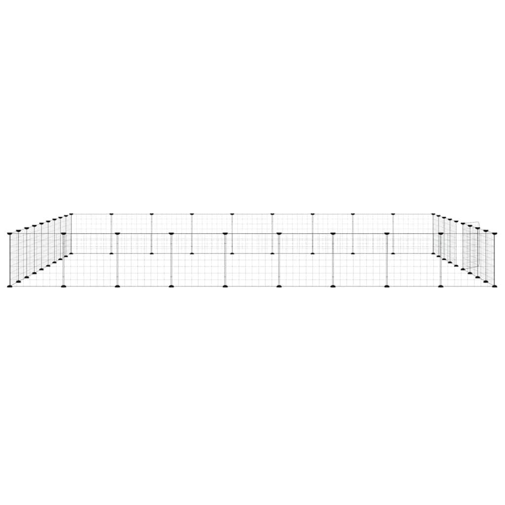 36-Panel Pet Cage with Door Black 315x315x35 cm Steel