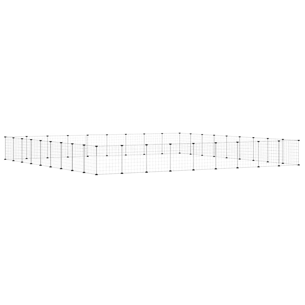 36-Panel Pet Cage with Door Black 315x315x35 cm Steel
