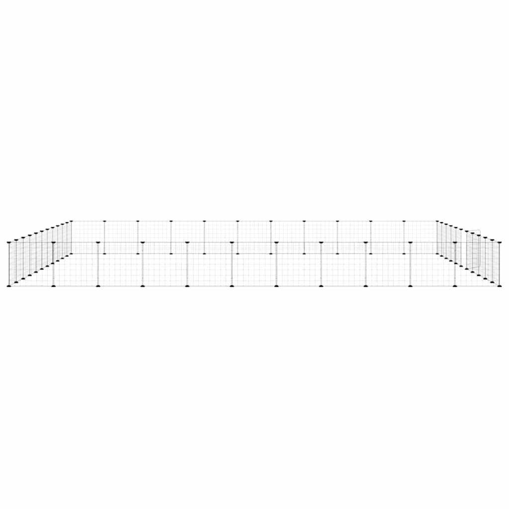 44-Panel Pet Cage with Door Black 35x35 cm Steel