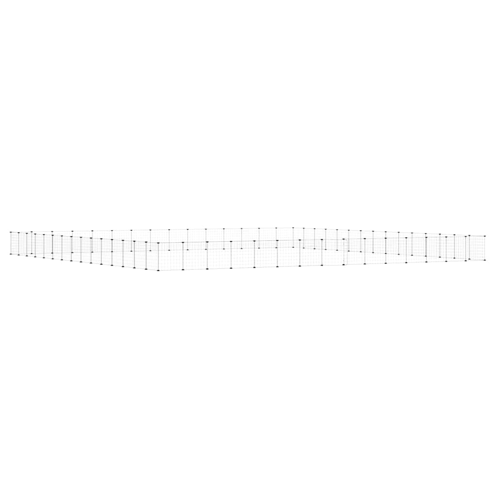 60-Panel Pet Cage with Door Black 525x525x35 cm Steel