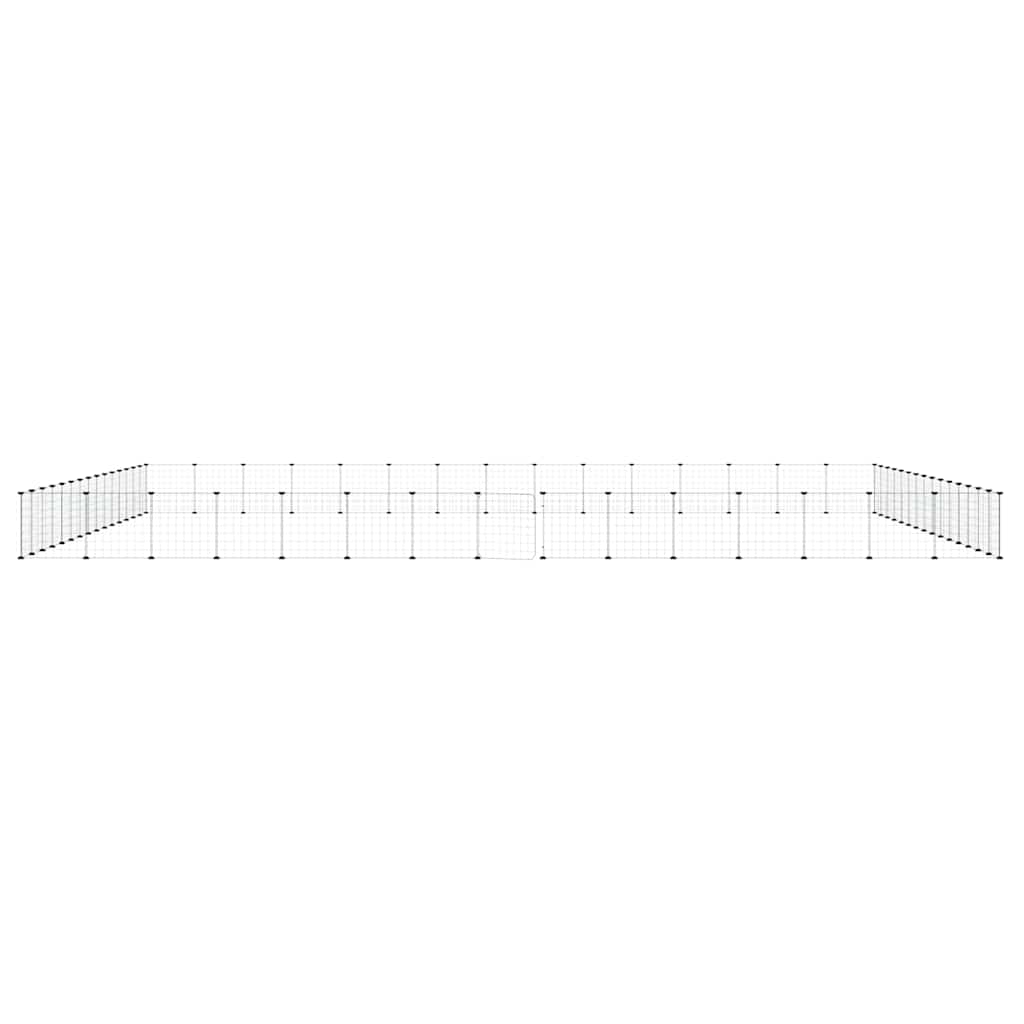 60-Panel Pet Cage with Door Black 525x525x35 cm Steel