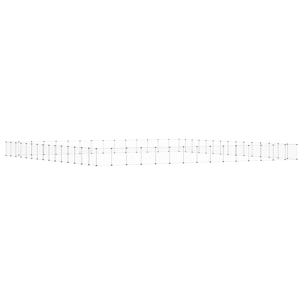 60-Panel Pet Cage with Door Black 525x525x35 cm Steel