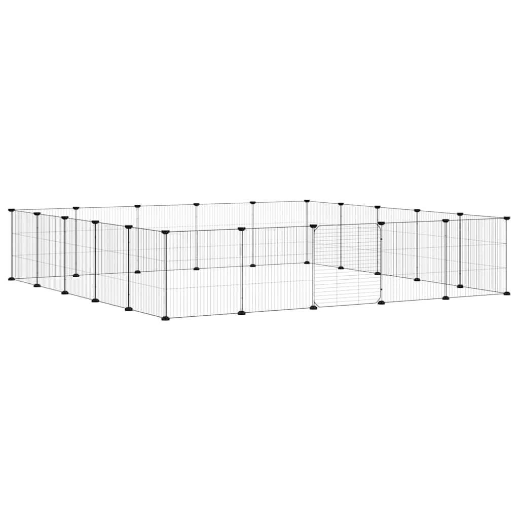 20-Panel Pet Cage with Door Black 35x35 cm Steel