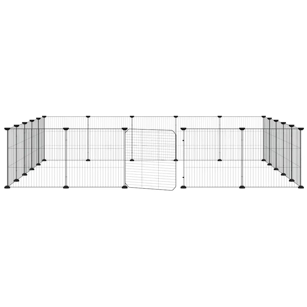 20-Panel Pet Cage with Door Black 35x35 cm Steel