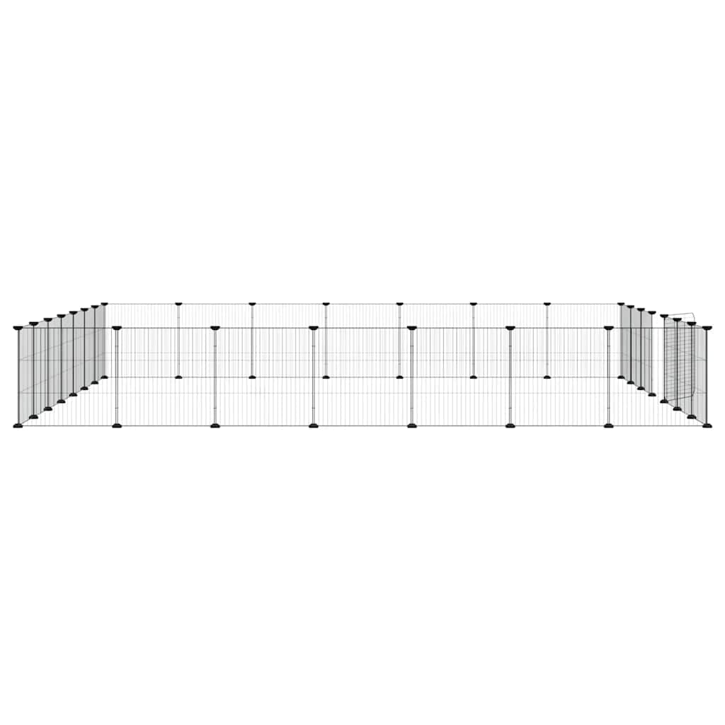 28-Panel Pet Cage with Door Black 35x35 cm Steel