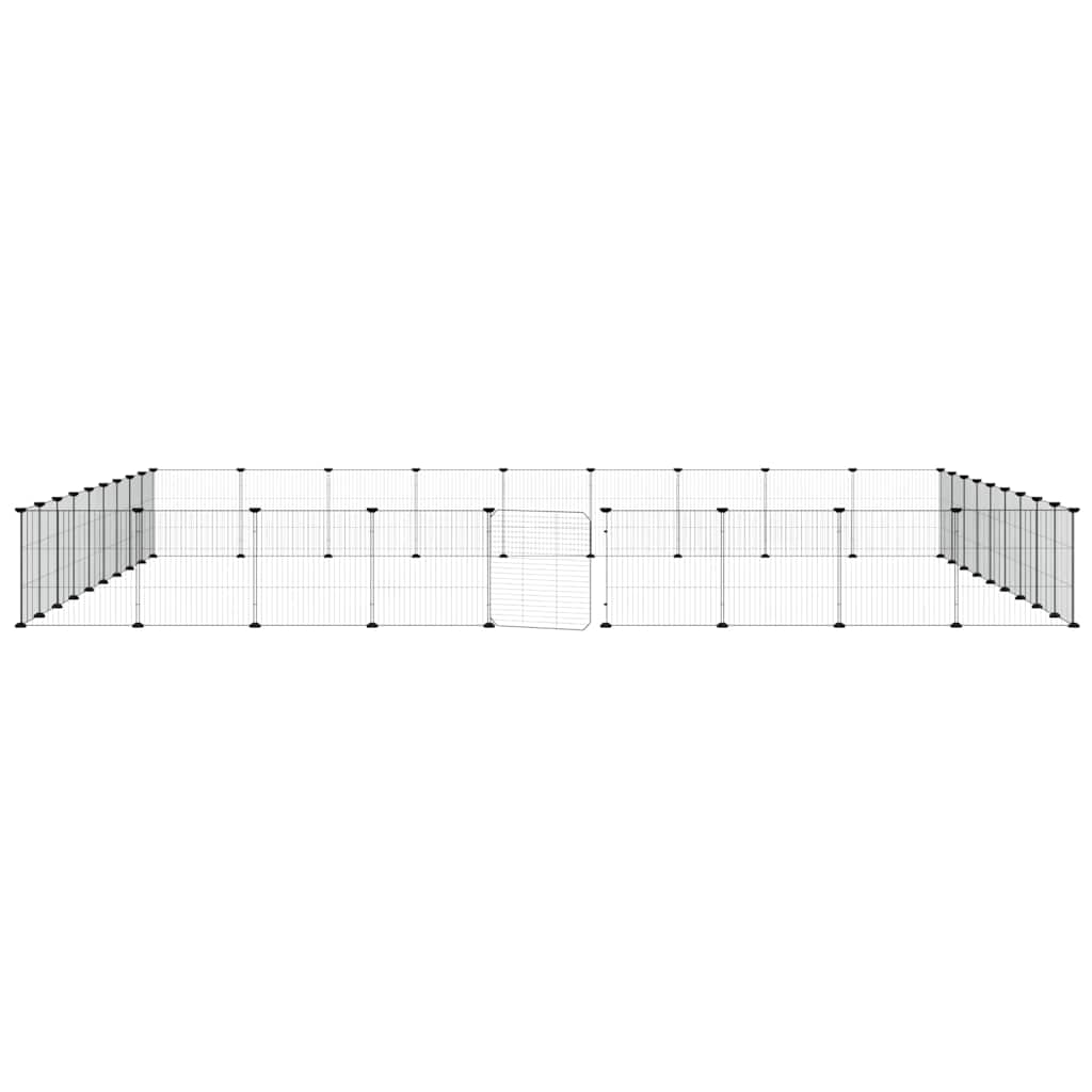 36-Panel Pet Cage with Door Black 315x315x35 cm Steel