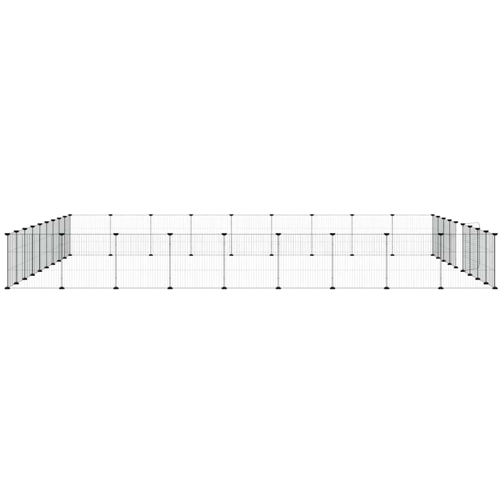 36-Panel Pet Cage with Door Black 315x315x35 cm Steel
