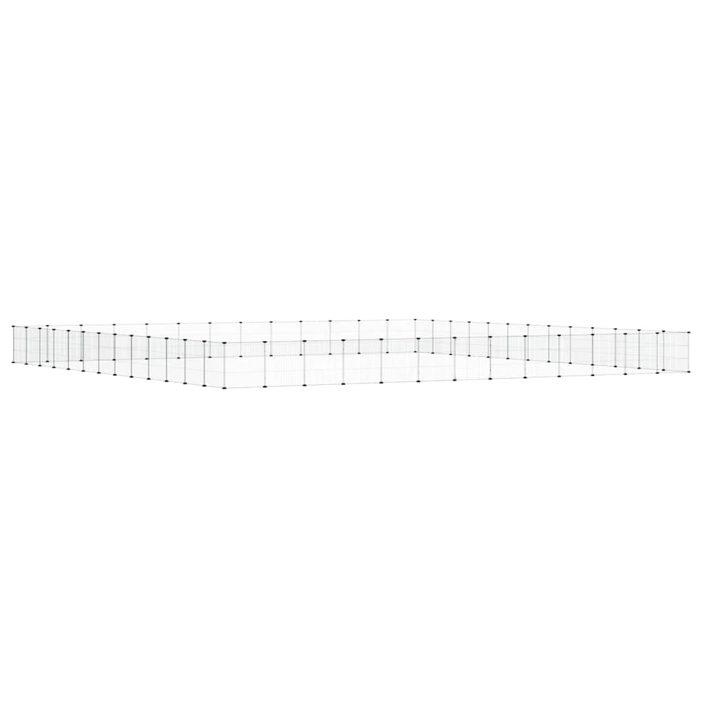 52-Panel Pet Cage with Door Black 455x455x35 cm Steel