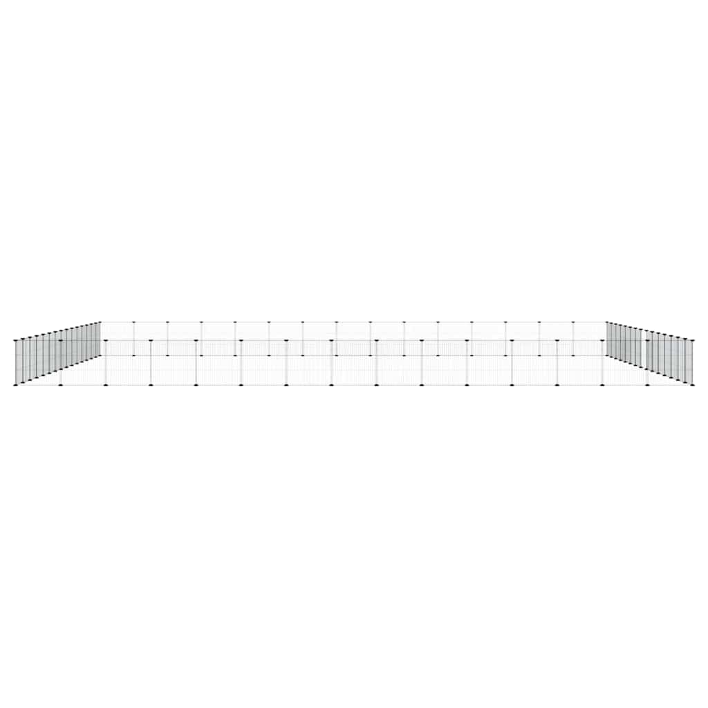 60-Panel Pet Cage with Door Black 525x525x35 cm Steel