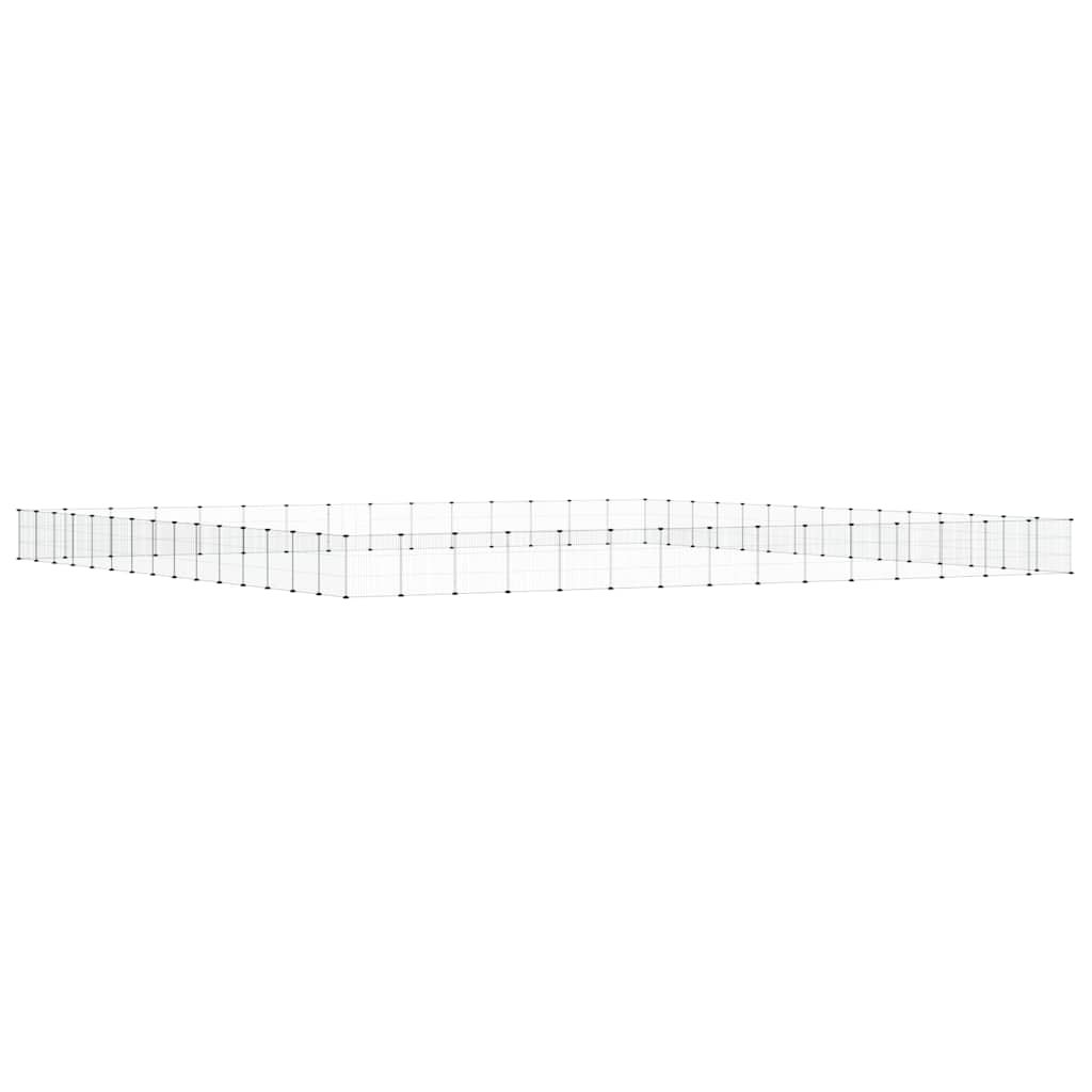 60-Panel Pet Cage with Door Black 525x525x35 cm Steel