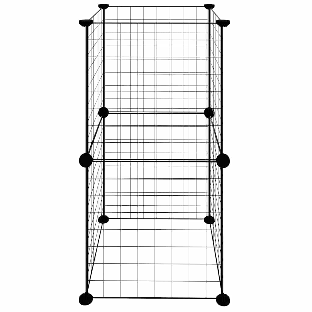 8-Panel Pet Cage Black 35x35x70 cm Steel
