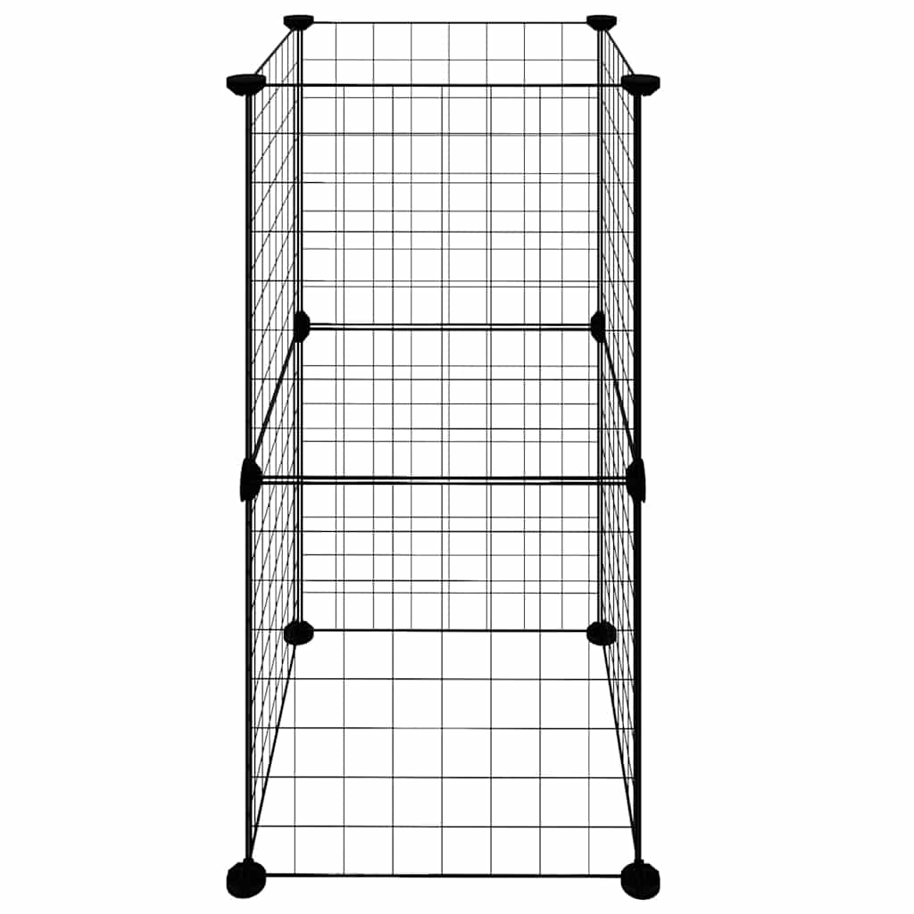 8-Panel Pet Cage Black 35x35x70 cm Steel