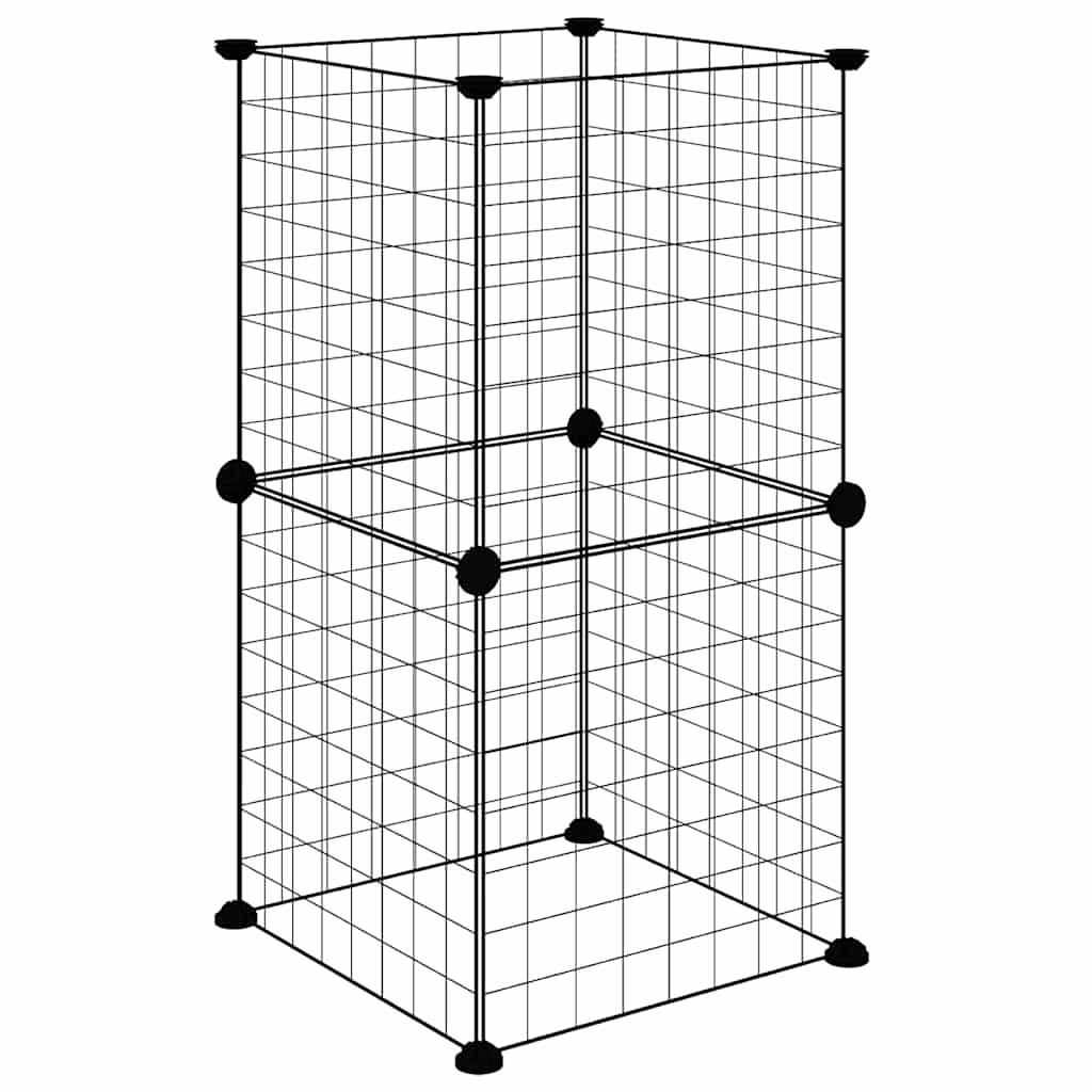 8-Panel Pet Cage Black 35x35 cm Steel