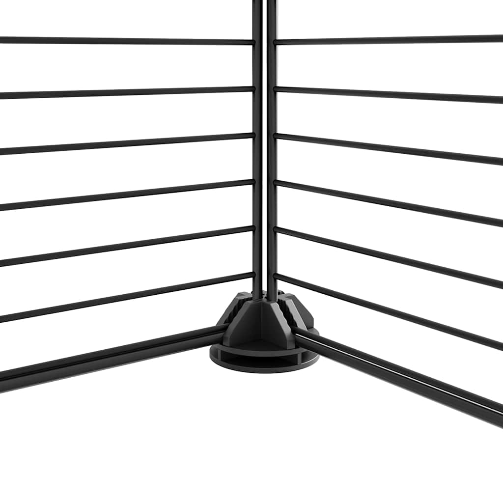 12-Panel Pet Cage with Door Black 70x35x70 cm Steel