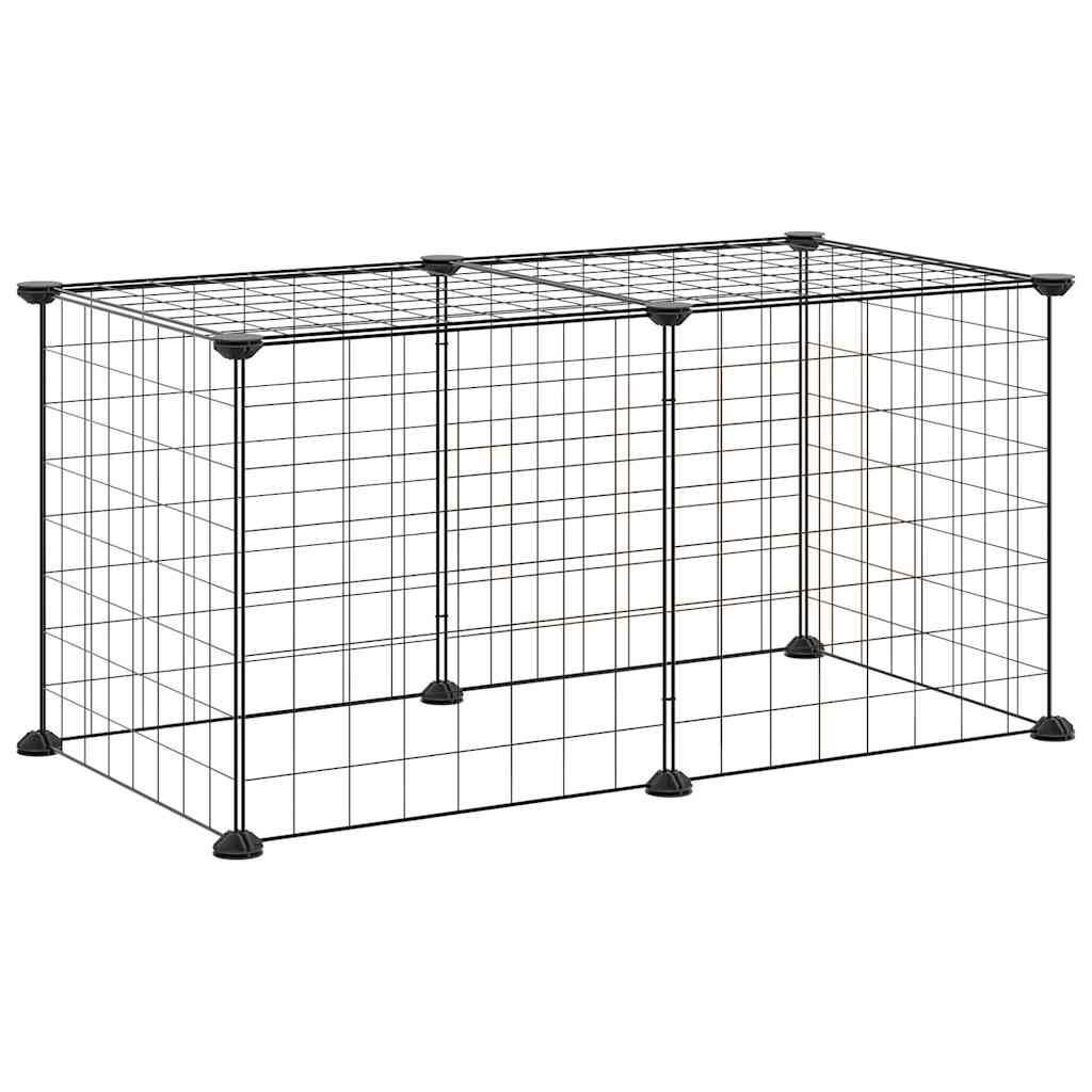 8-Panel Pet Cage Black 35x35 cm Steel