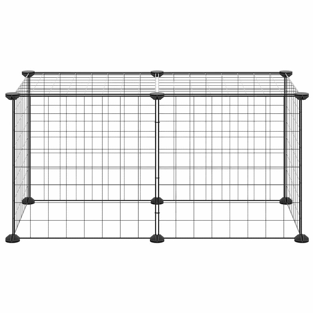 8-Panel Pet Cage Black 70x35x35 cm Steel