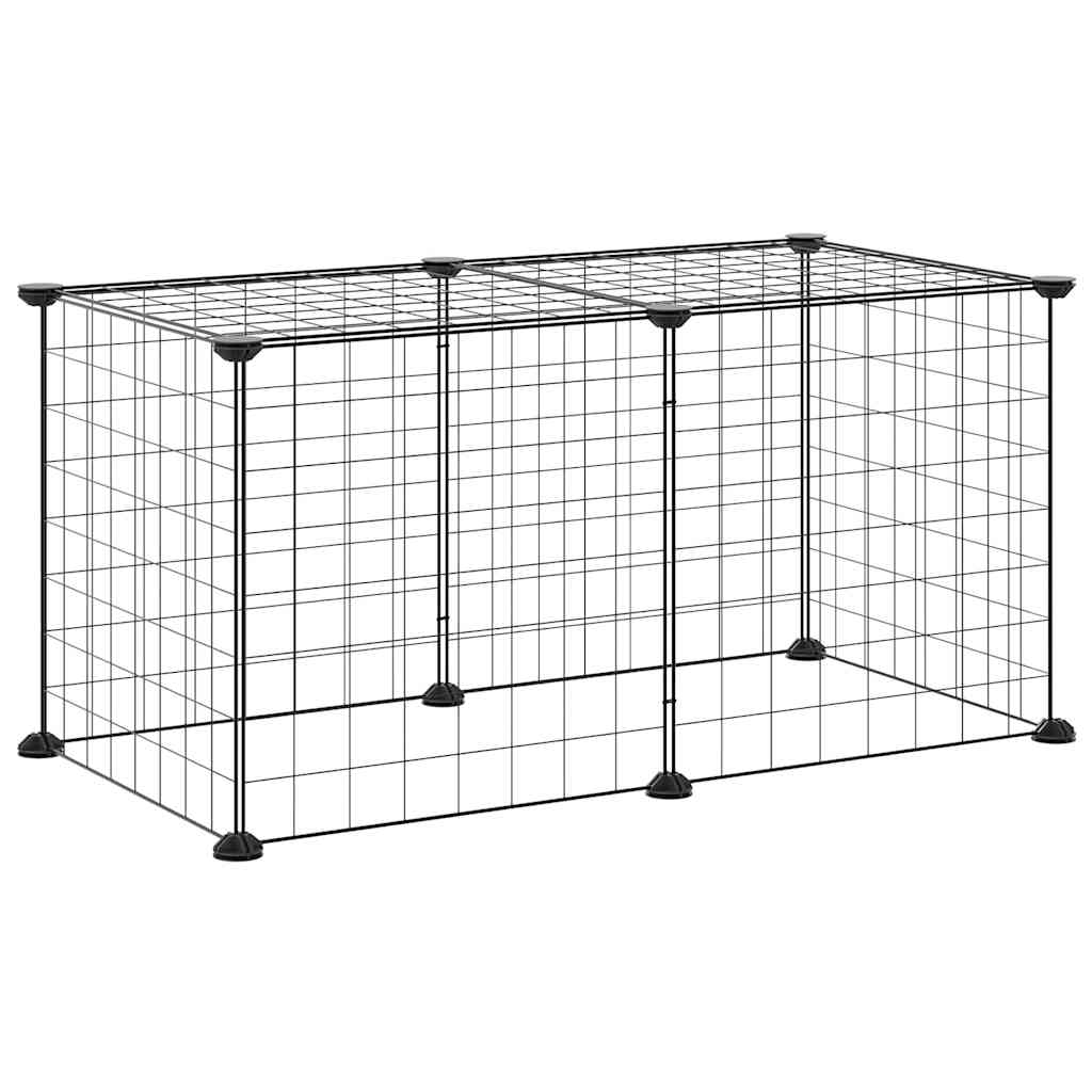 8-Panel Pet Cage Black 70x35x35 cm Steel