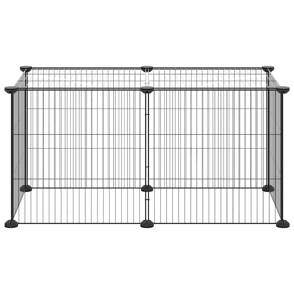 8-Panel Pet Cage Black 70x35x35 cm Steel