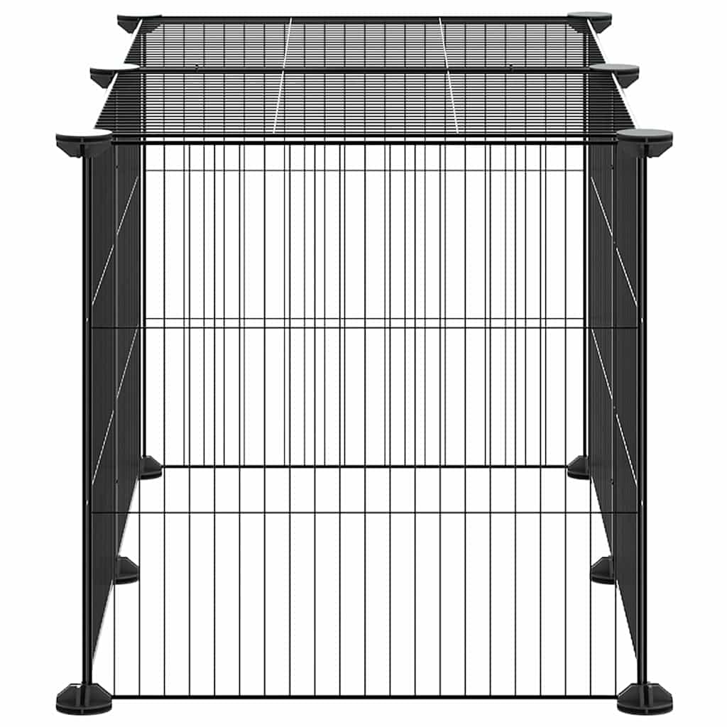 8-Panel Pet Cage Black 70x35x35 cm Steel