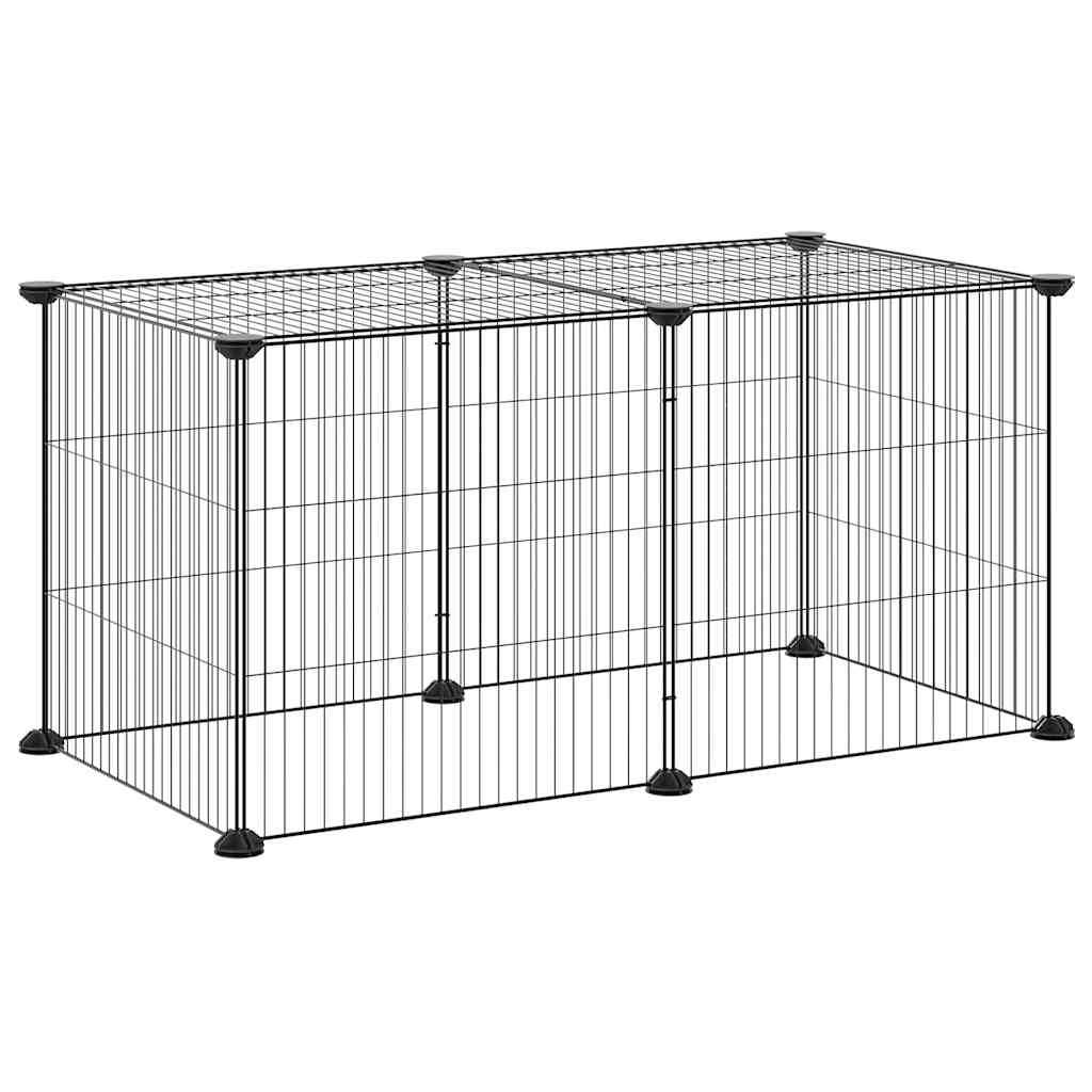 8-Panel Pet Cage Black 35x35 cm Steel