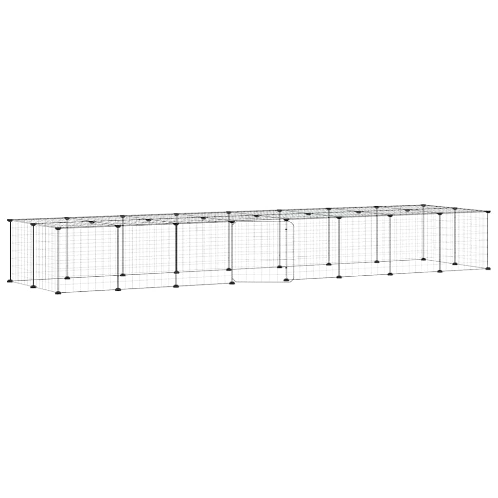 36-Panel Pet Cage with Door Black 35x35 cm Steel