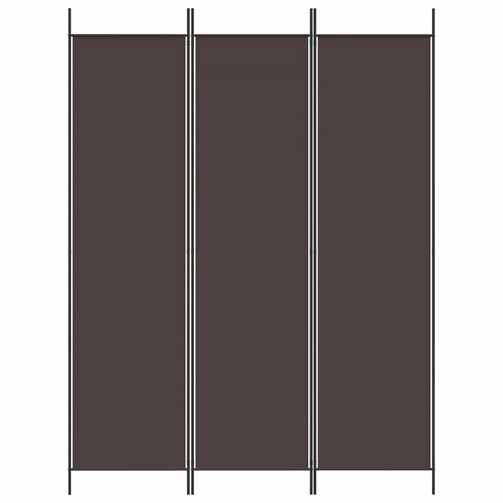 3-Panel Room Divider Brown 150x200 cm Fabric