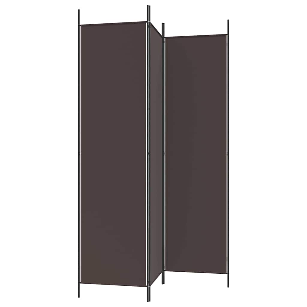 3-Panel Room Divider Brown 150x200 cm Fabric