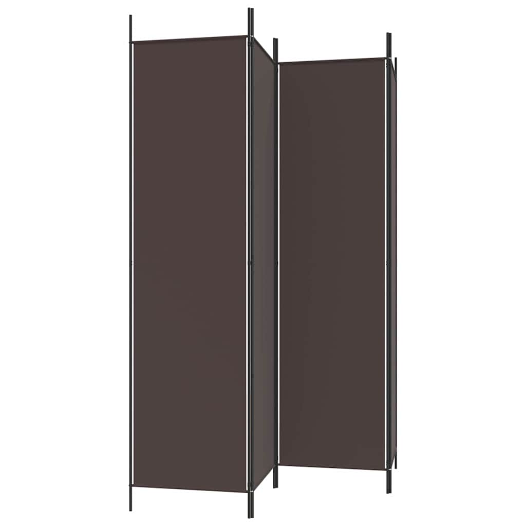 4-Panel Room Divider Brown 200x200 cm Fabric