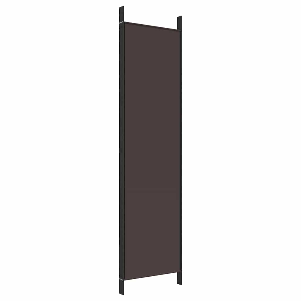 4-Panel Room Divider Brown 200x200 cm Fabric