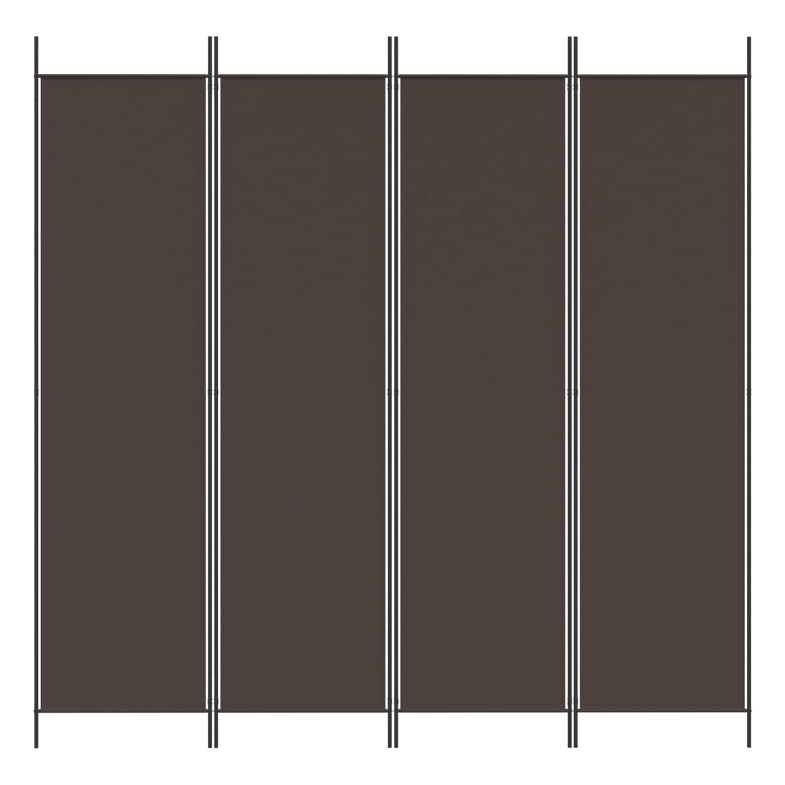 4-Panel Room Divider Brown 200x200 cm Fabric