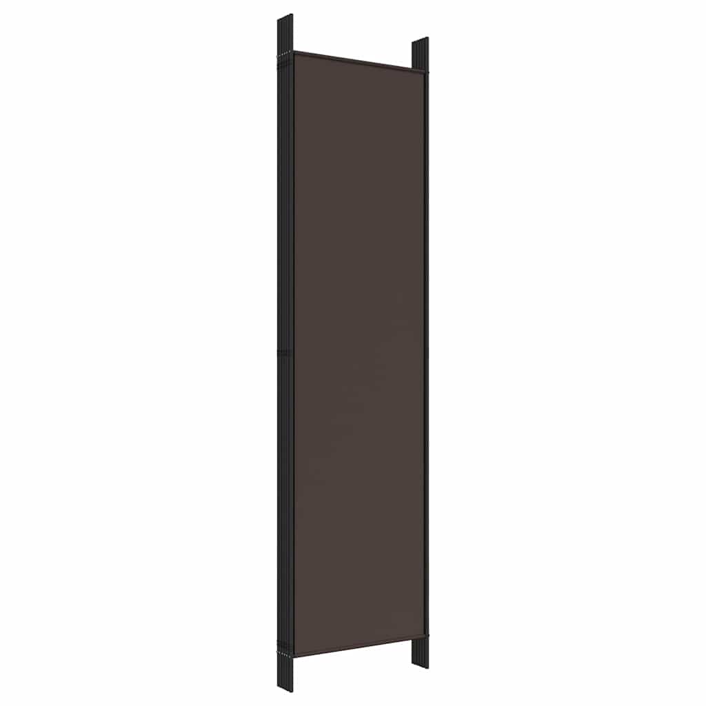 6-Panel Room Divider Brown 300x200 cm Fabric