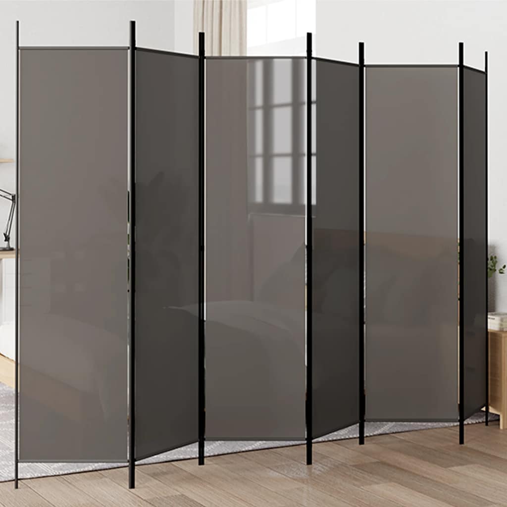 6-Panel Room Divider Anthracite 300x200 cm Fabric