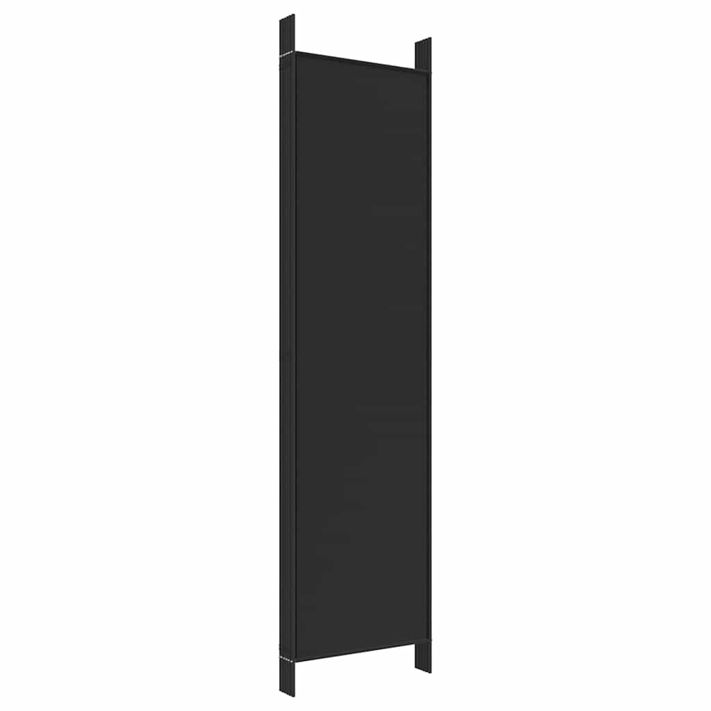 6-Panel Room Divider Black 300x200 cm Fabric