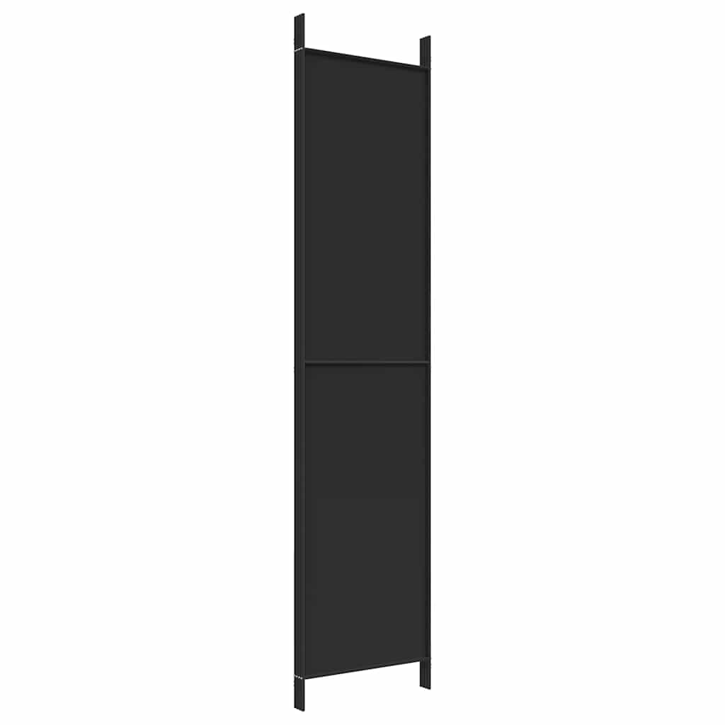 4-Panel Room Divider Black 200x220 cm Fabric
