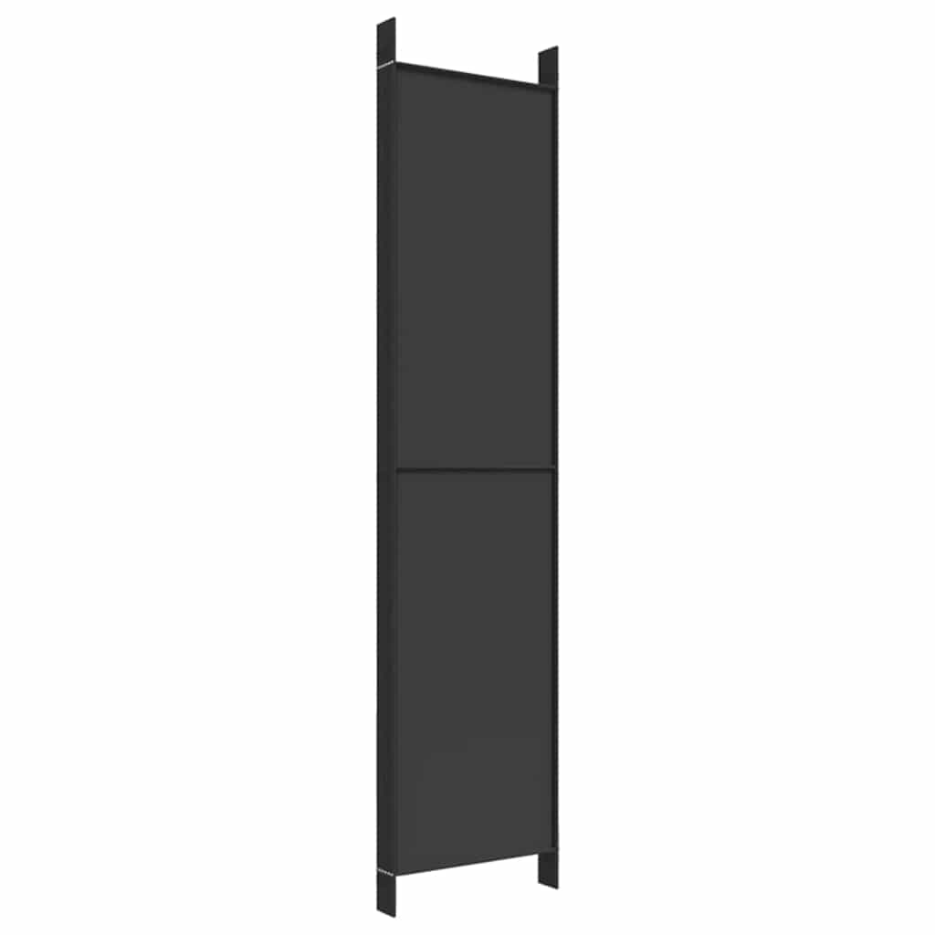6-Panel Room Divider Black 300x220 cm Fabric
