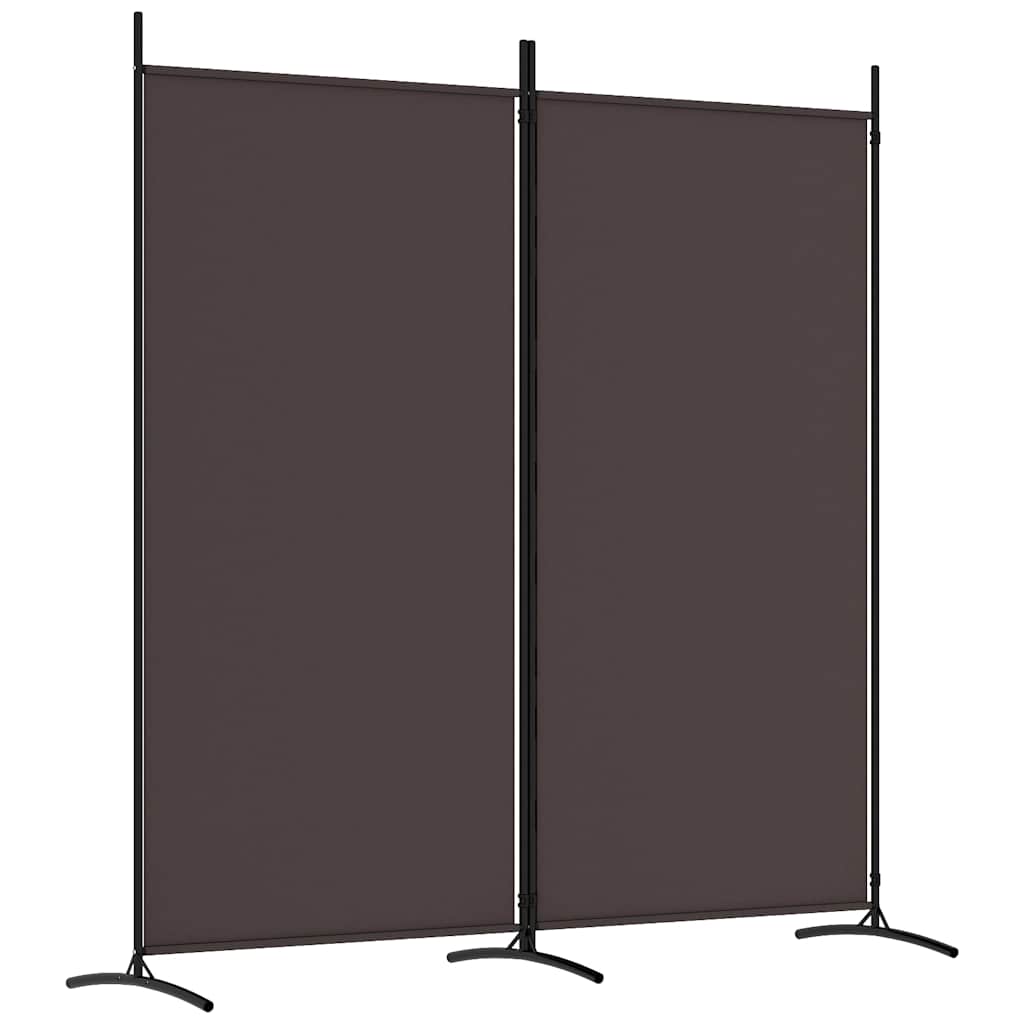 2-Panel Room Divider Brown 175x180 cm Fabric