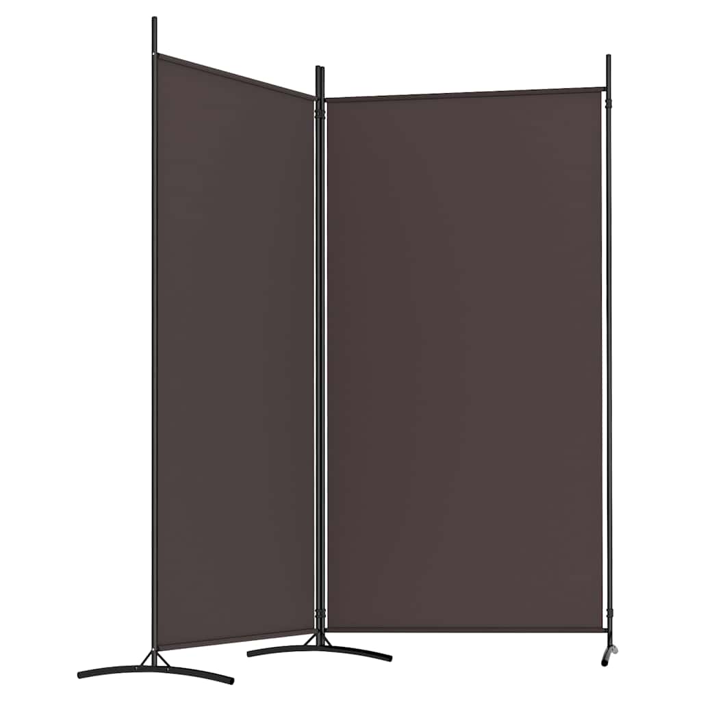 2-Panel Room Divider Brown 175x180 cm Fabric