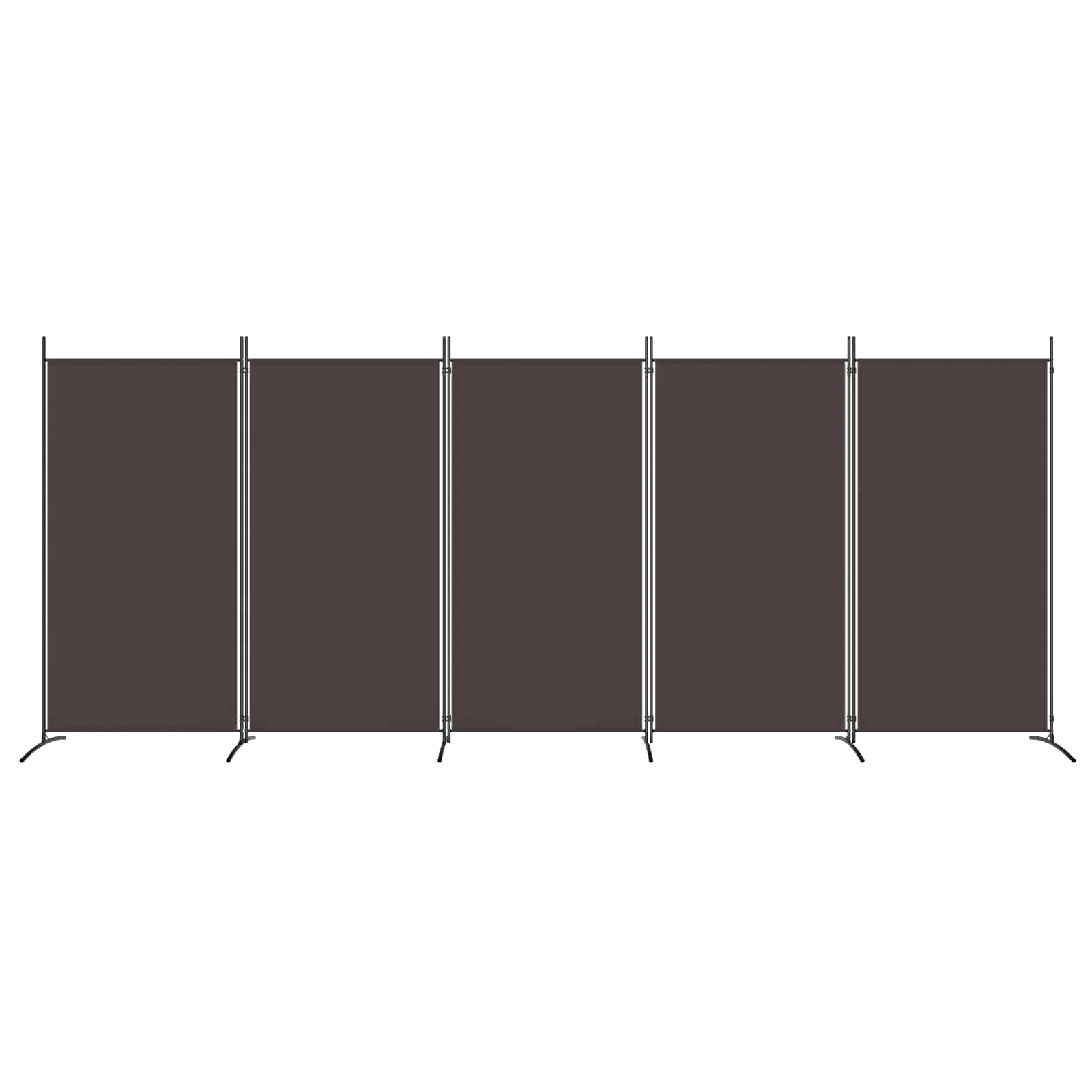 5-Panel Room Divider Brown 433x180 cm Fabric