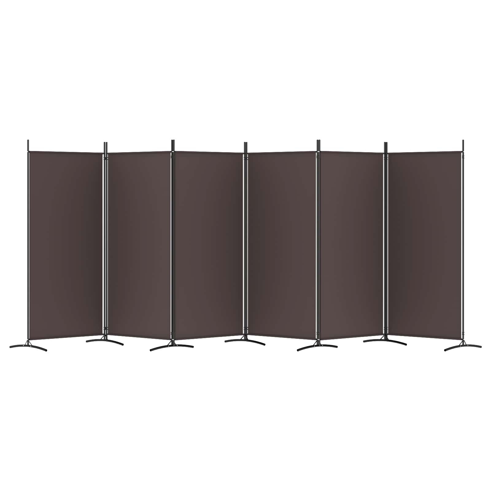 6-Panel Room Divider Brown 520x180 cm Fabric