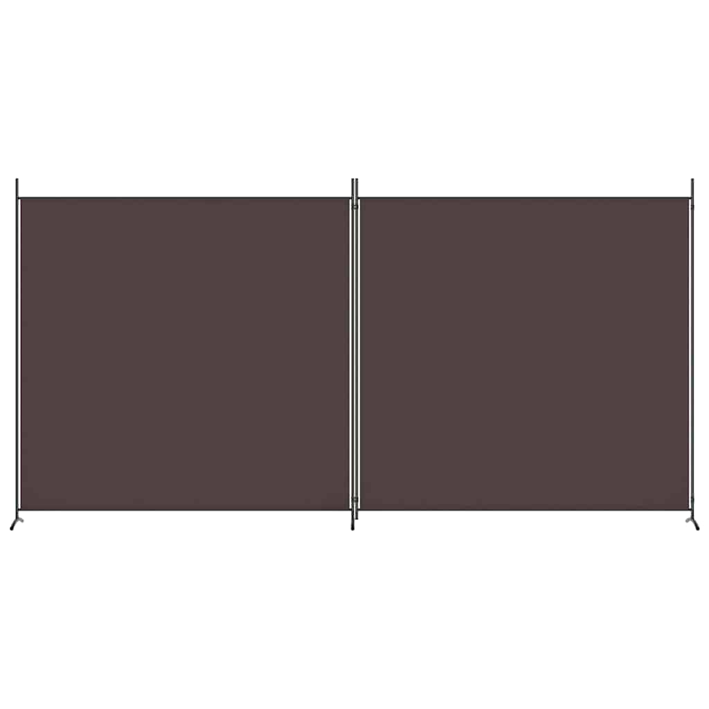 2-Panel Room Divider Brown 348x180 cm Fabric