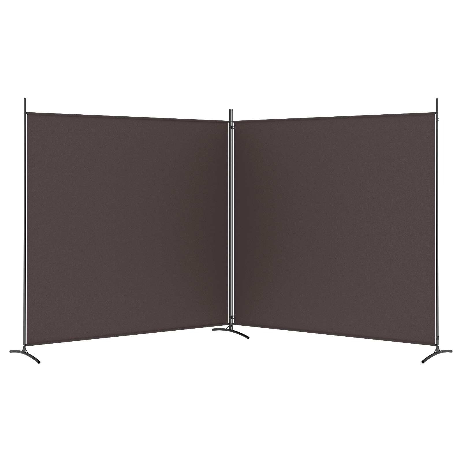 2-Panel Room Divider Brown 348x180 cm Fabric