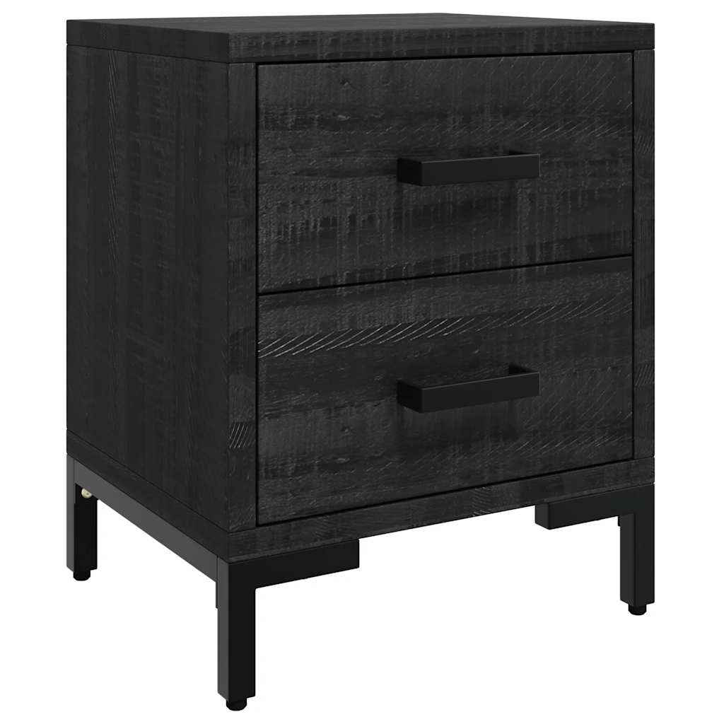 Bedside Cabinet Black 36x30x45 cm Solid Pinewood