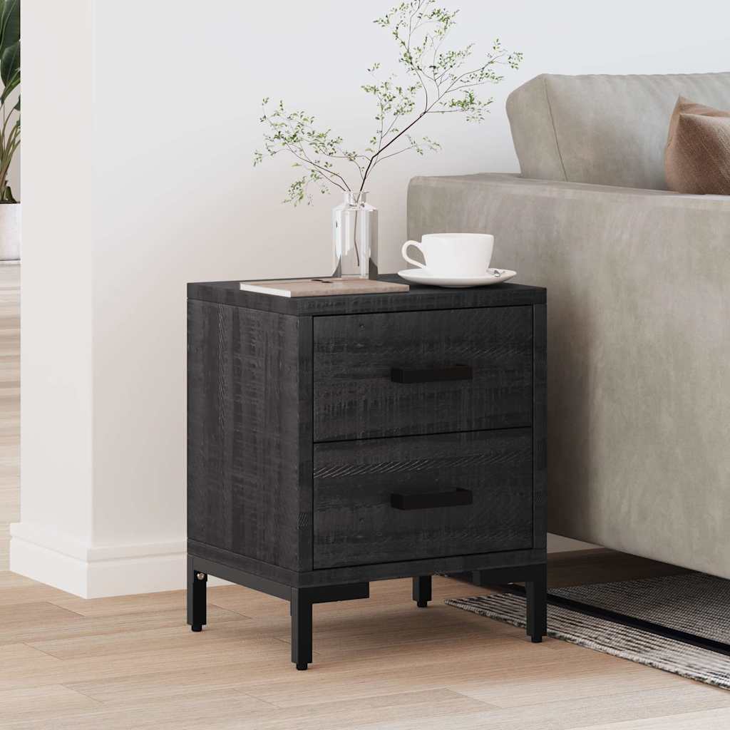Bedside Cabinet Black 36x30x45 cm Solid Pinewood