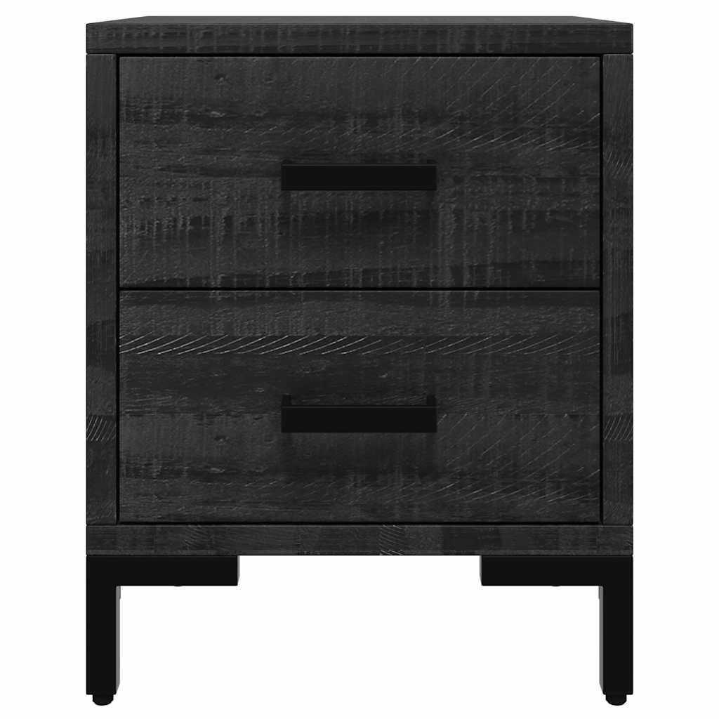 Bedside Cabinet Black 36x30x45 cm Solid Pinewood