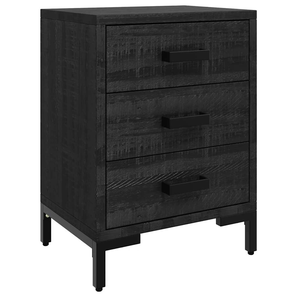 Bedside Cabinet Black 40x30x55 cm Solid Pinewood