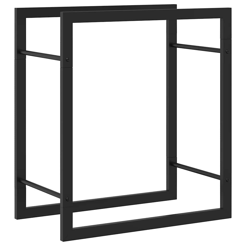 Firewood Rack Matt Black 50x28x56 cm Steel