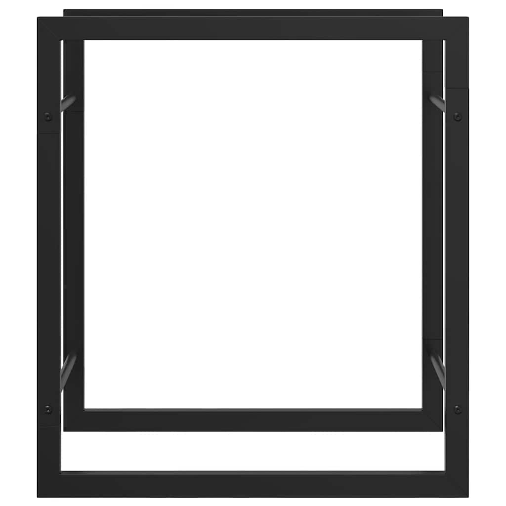 Firewood Rack Matt Black 50x28x56 cm Steel